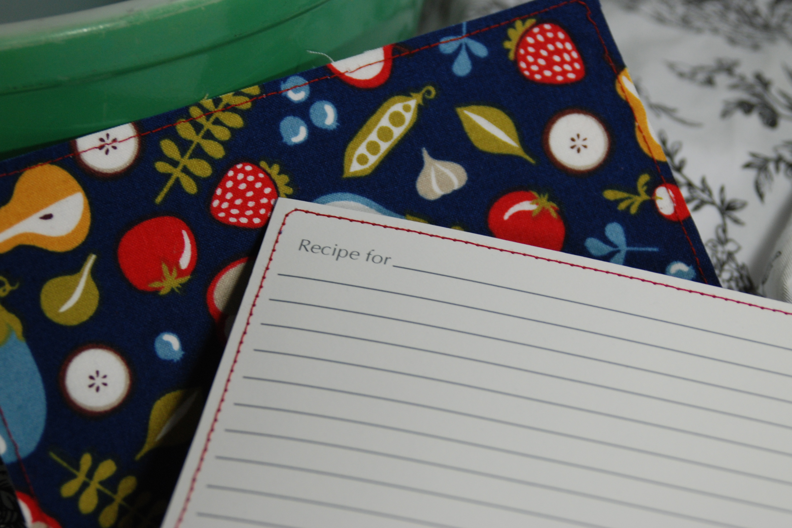Veg-Out Fabric Recipe Cards: set of 5 